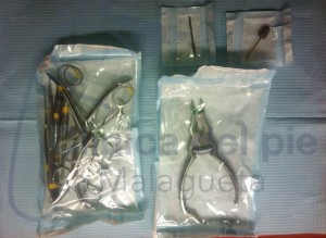 intrumental esterilizado podologo en malaga, podologo malaga