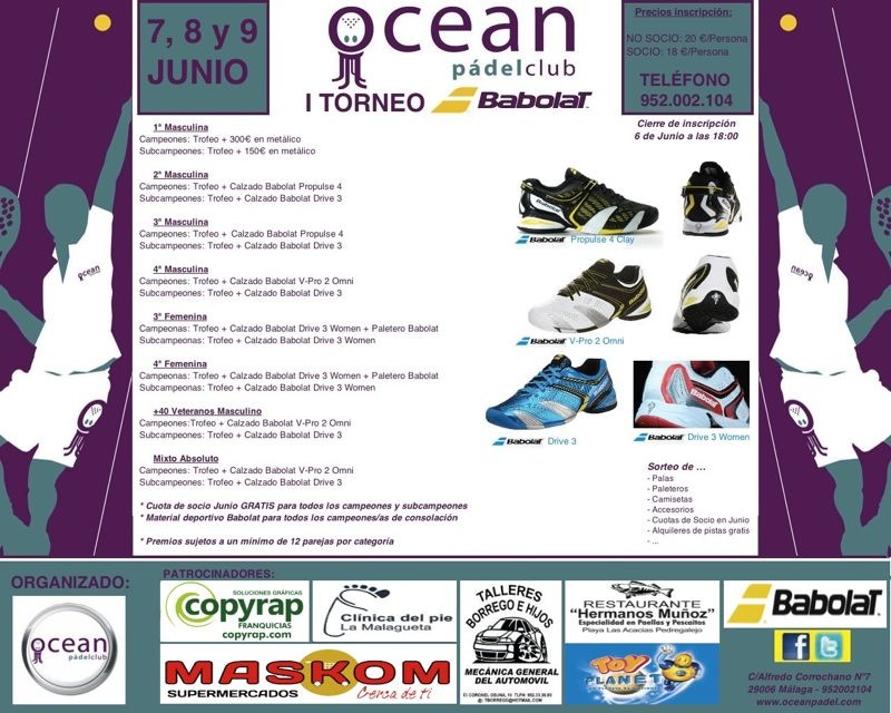 torneo padel ocean podologo malaga